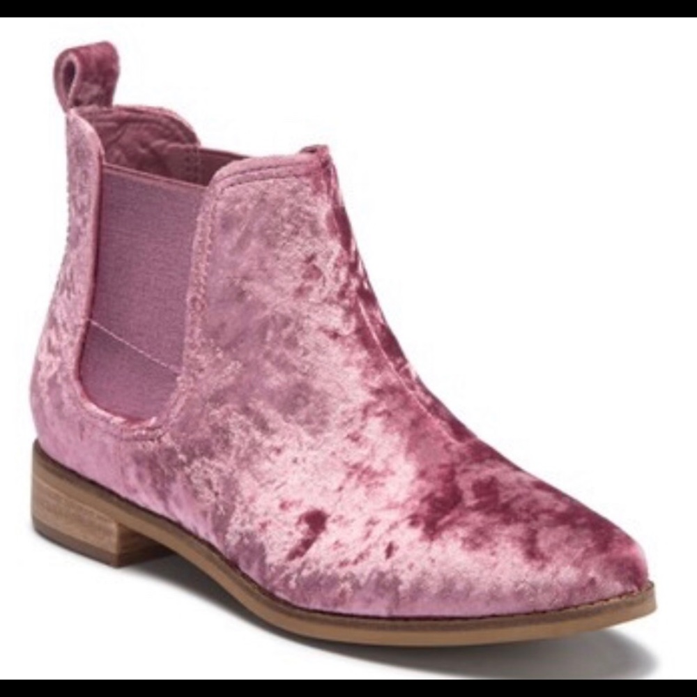 Toms Pink Velvet Chelsea Ankle Boots - Picture 6 of 7